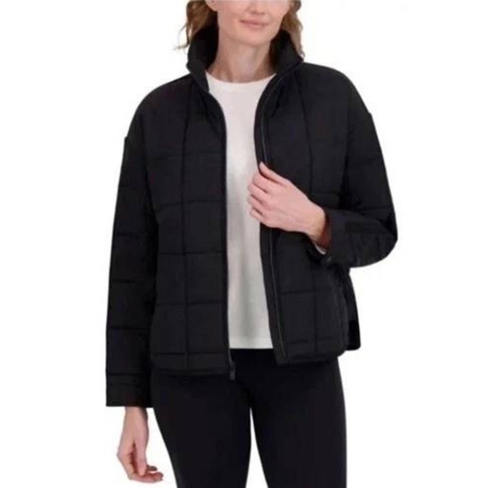 NWT Roxy Women's L Black Quilted Puffer Jacket Nylon Zip Up Coat